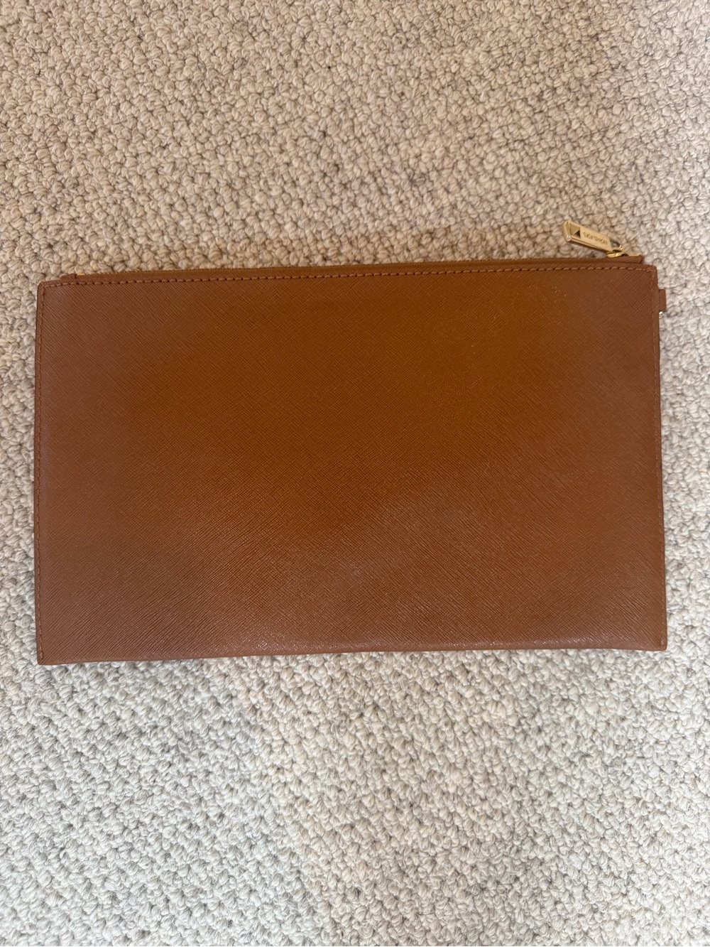 Michael Kors Tan Leather Wristlet with Gold Stud Trim - Picture 3 of 4